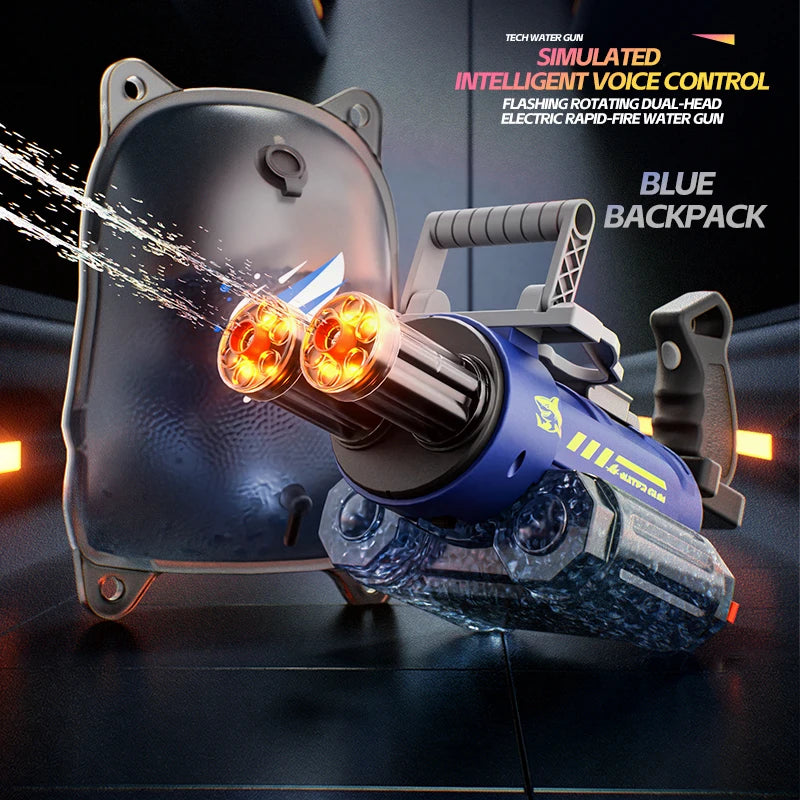 Voice Control Water Gun Automatic Electric Pistol Large-capacity backpack Watergun Outdoor Beach Games for Adult Kids Children