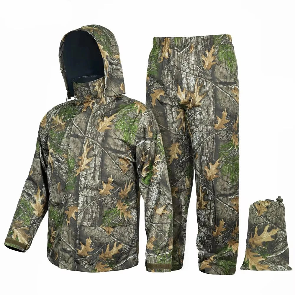Adults Rain Coat Set Suit Unisex Men Women Camp Raincoat Set Hiking Hunting Fishing Outdoor Rain wear Poncho Rain Gears Cover