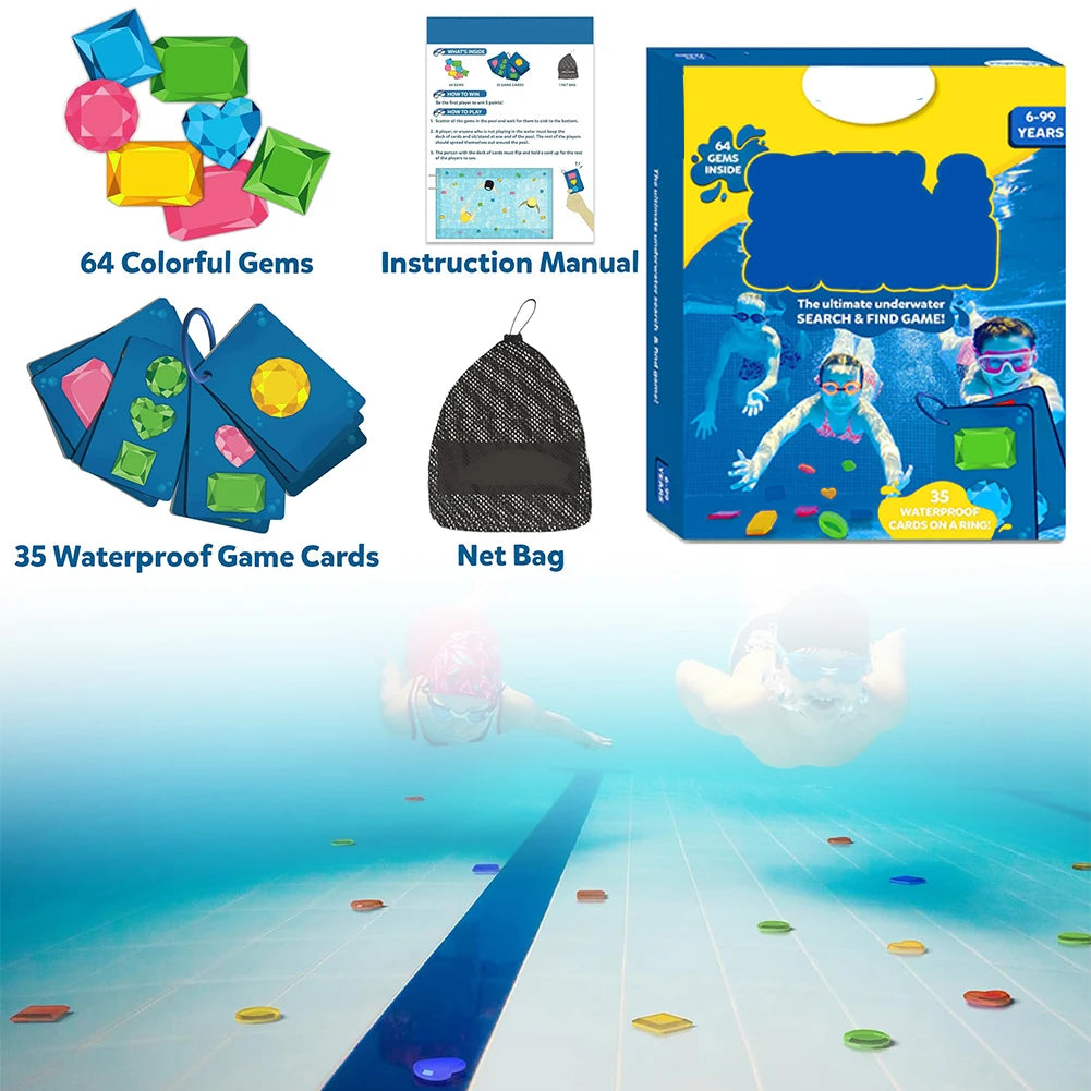 1set Educational Underwater Colorful Gem Pool Diving Dive Gems Pool for Kids Learning Games Outdoor Activities For Summer Pool