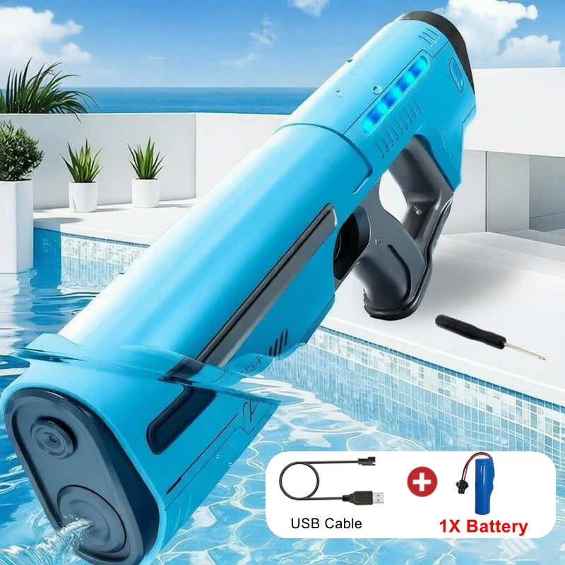 Fully Automatic Electric Water Storage Guns for Adults Powerful Squirt Large Capacity Summer Outdoor Game Water Blasters Toy Kid