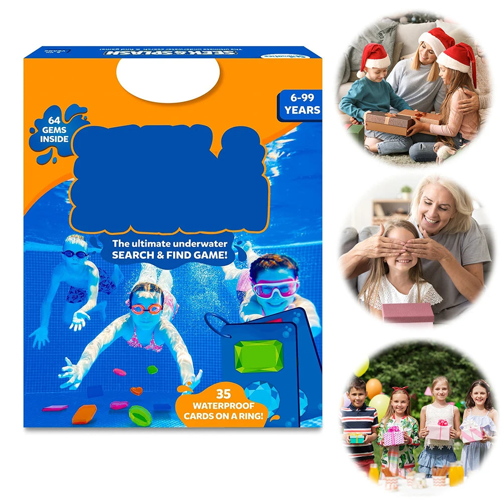 1set Educational Underwater Colorful Gem Pool Diving Dive Gems Pool for Kids Learning Games Outdoor Activities For Summer Pool