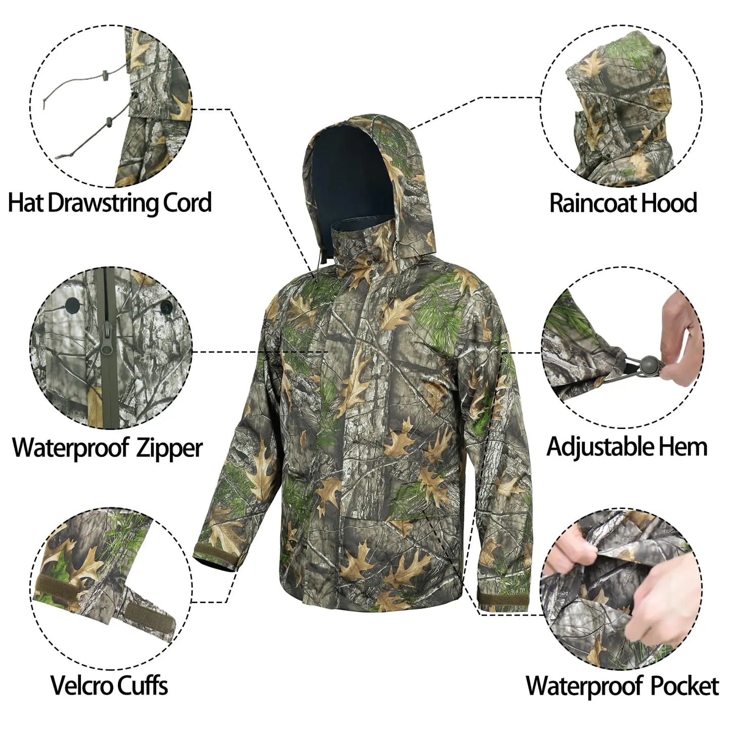 Adults Rain Coat Set Suit Unisex Men Women Camp Raincoat Set Hiking Hunting Fishing Outdoor Rain wear Poncho Rain Gears Cover