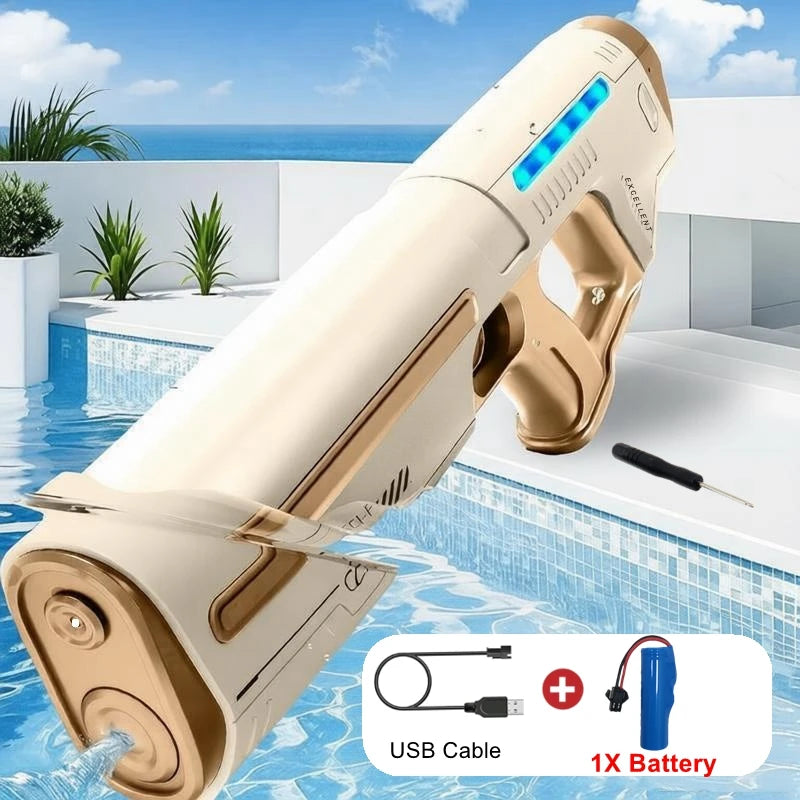 Fully Automatic Electric Water Storage Guns for Adults Powerful Squirt Large Capacity Summer Outdoor Game Water Blasters Toy Kid